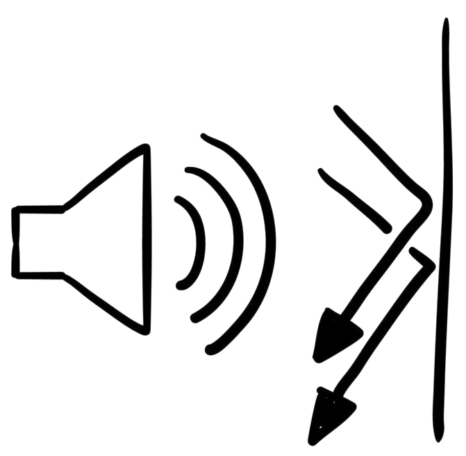 hand drawn soundproofing icon illustration in doodle art vector