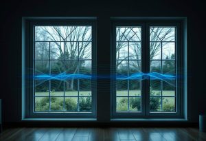 Sound transmission through double-glazed windows