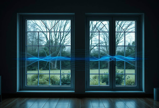 Sound transmission through double-glazed windows